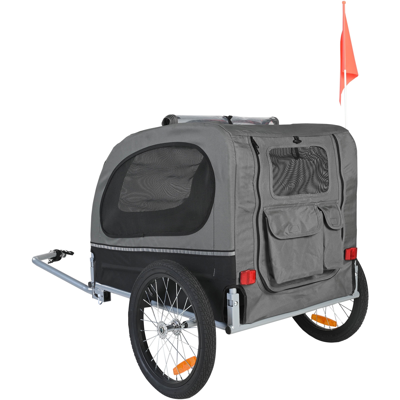 Dog Bike Trailer For Pets, Foldable Pet Bicycle Carrier Black_voghion.com